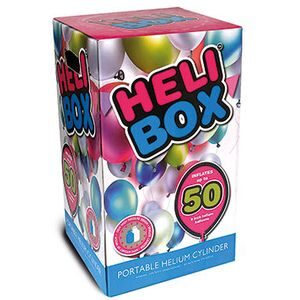 Heli Box 50: Disposable Balloon Gas Cylinder - Inflates Up to 50 9" Balloons