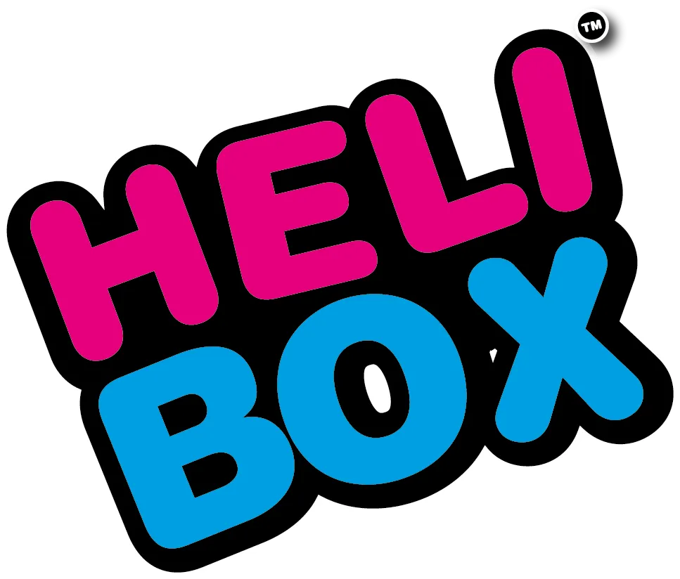 HeliBox colourful logo in a bold font