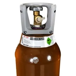 Helium balloon gas cylinder, UN1046 marked.